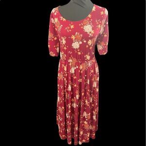 Torrid Red Floral Midi Dress